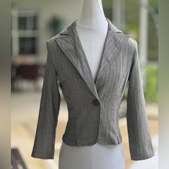 Wawa Jackets & Blazers - Wawa Jacket Black Gray Single 1 Button Medium M Med